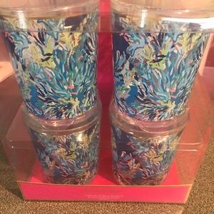 Lily Pulitzer set of 4 lowball glasses
